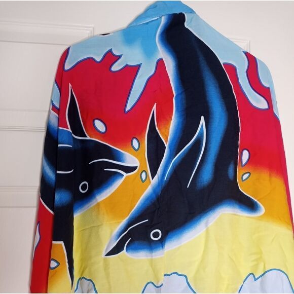 Multicolored Delphine PrintWrapThrow BeachCoverUp 100% Rayon with Fringe 40"×60" - Picture 1 of 6